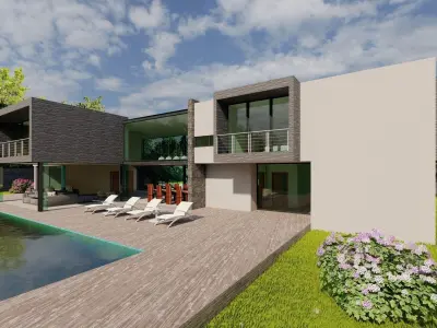 Casa Scene-villa-modern house 3D model 94