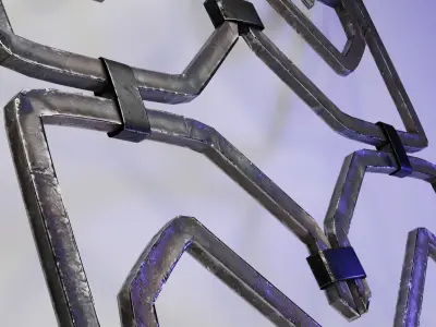 Wrought iron grill for exterior decoration 3D model