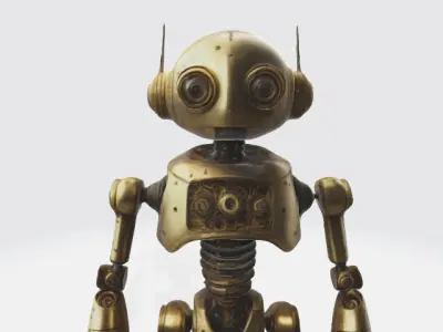 Golden robot 3D model