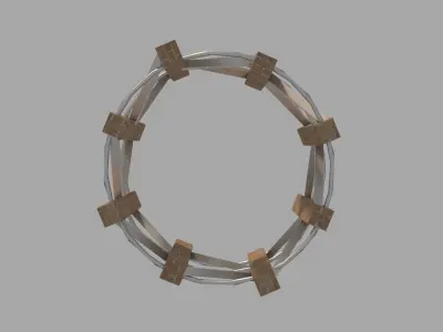 Scaffold wooden ring Free low-poly 3D model
