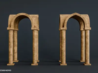 Gothic Groin Vault And Rib Vault 3D model