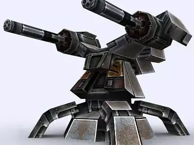 3DRT - Sci-Fi Forces - AA Gun 4  Low-poly 3D model