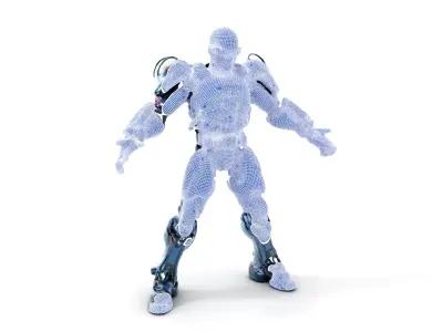 Cybernetic Soldier Rigged and Animated Character Model Low-poly 3D model