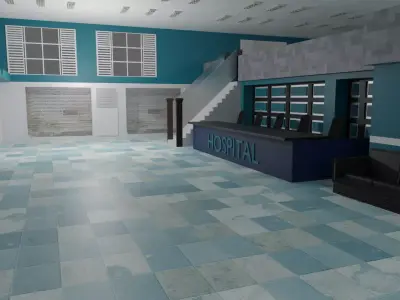 Hospital Interior Low-poly 3D model