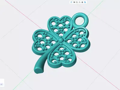 4 leaf clover Pendant 3dm stl 3D print model 3D print model