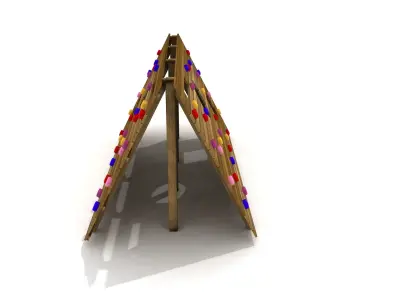 Kids Game Play Equipment 018 Wood Climber Low-poly 3D model