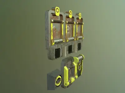 4 electric switches Free low-poly 3D model