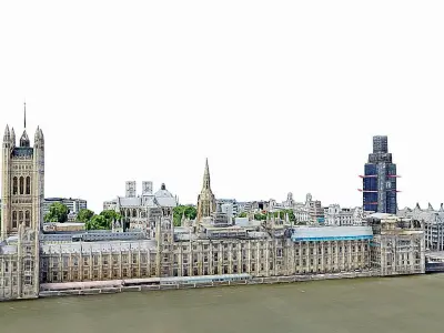 The Palace of Westminster-London-Big Ben Low-poly 3D model