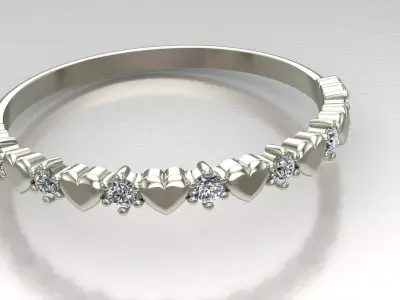 Women is heart shaped ring 3D print model