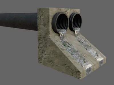 Sewer Tubulation - Industrial - Esgoto Low-poly 3D model