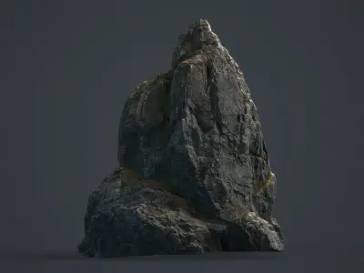 Rock Boulder 2 PBR Low-poly 3D model