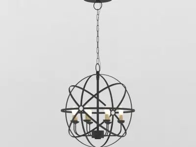 rustic chandelier Low-poly 3D model