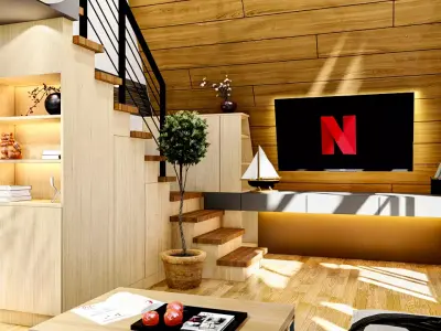 A-Frame House  3-Bedroom with Attic Modern Cabin 3D Model Low-poly 3D model