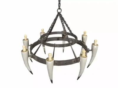 Iron Chandelier PBR Low-poly 3D model