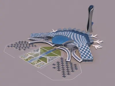 0190 - Airport Building  3D model