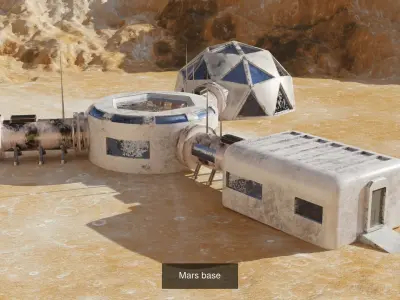 Mars base 3D models 3D Model Pack