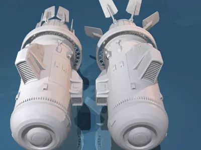 Spaceship engines 2 3D model