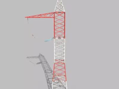 Electricity Pole 6 Low-poly 3D model