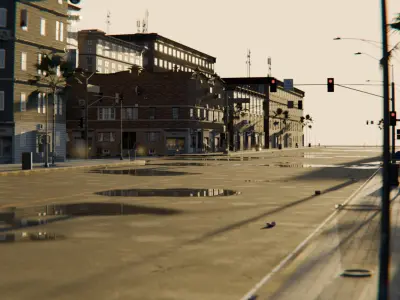  City Downtown Street Model - High-Detail Urban Environment 3D model