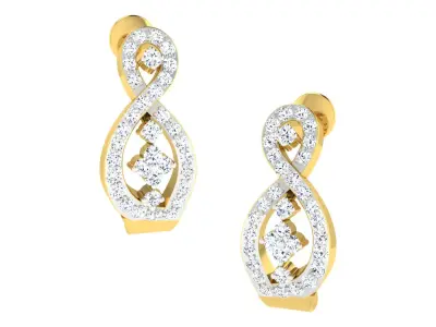 Daimond Earrings 3DM STL OBJ FBX Render Details 3D print model buy