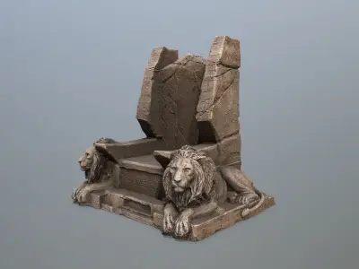 Lion Throne Low-poly 3D model