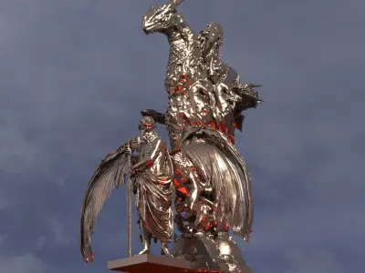 Hades With Dark Underworld Pillars 3 3D 3D model