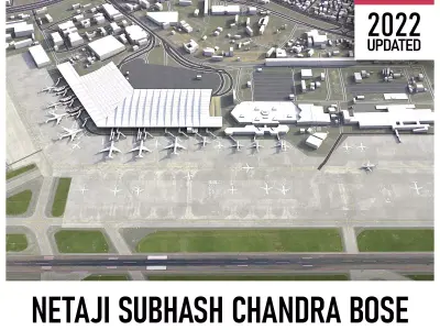 Kolkata Airport Low-poly 3D model