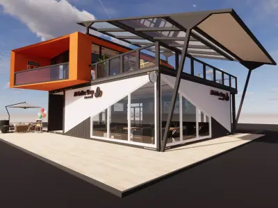 Container coffee shop-18 3D model