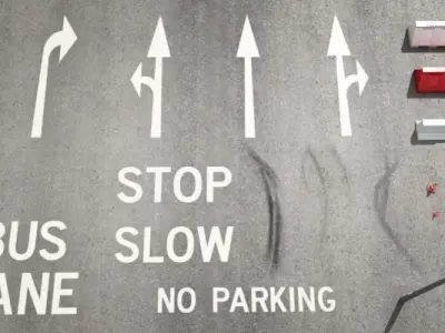 Roads Construction Kit Low-poly 3D model