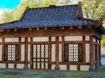 Japanese House 3D model Low-poly 3D model