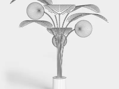 Refuge Floor Lamp with Multiple Leaves by Marc Ange 3D model