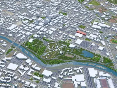 Boise Downtown Idaho USA Low-poly 3D model