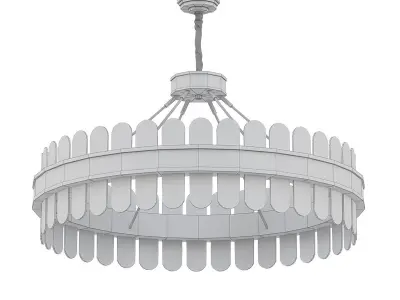 browser chandelier with glass and gold trim 3D model