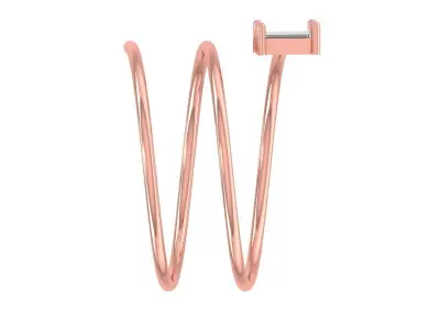 Solitaire Women Spiral Baguette Stone Band Ring 3D print model