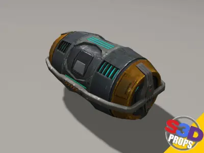 Scifi barrel crate 3D model