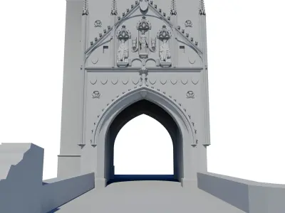Charles bridge tower in Prague 3D print model