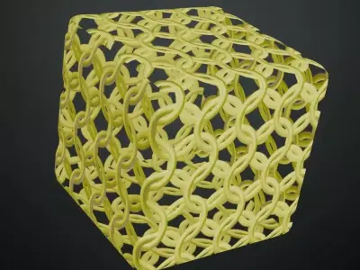 Gold Round Iron Chainmail PBR Seamless Texture