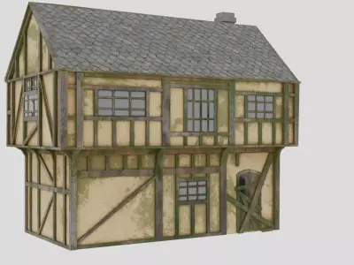 Medieval House Low-poly 3D model