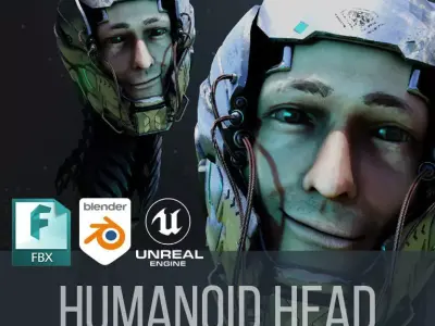 Photorealistic Humanoid Head 3D model