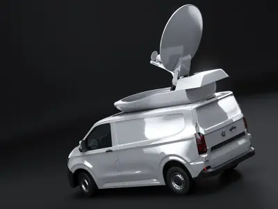  TV Satellite News Van with Roof Dish VW Transporter T7 