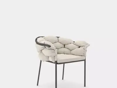 Armchair with upholstery for indoor and outdoor 3D model