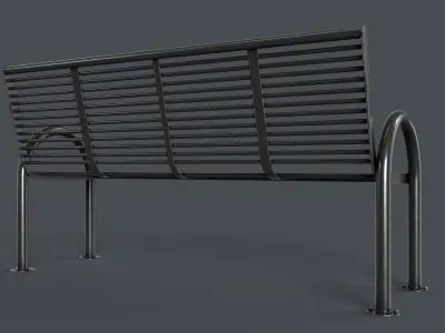 Metal Modern Bench 20 PBR Game Ready Low-poly 3D model