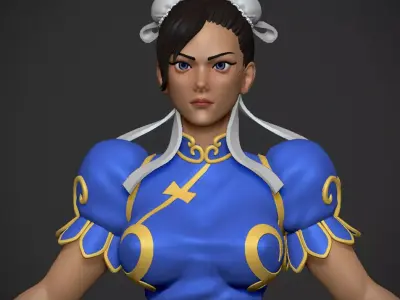 Chuli female character from street fighter 3D model