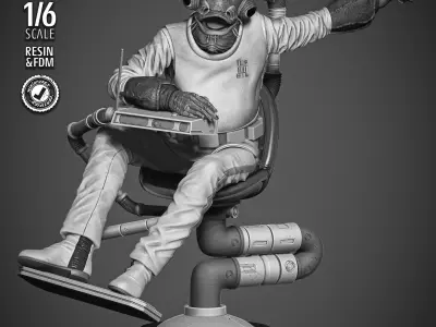 STAR WARS Ackbar Admiral Sculpture 3D print model