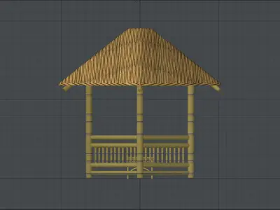 Bamboo Gazebo Low-poly 3D model