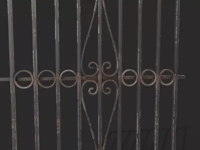 Iron Fence Low-poly 3D model