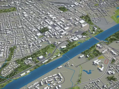 Tuscaloosa - 3D City Model Low-poly 3D model