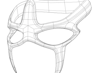 The Hero Fantasy Mask Low-poly 3D model