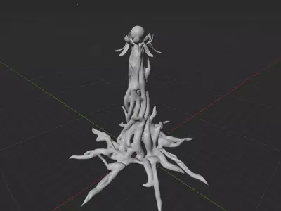 Bioluminescent Alien Plant Organic Sci-Fi Structure 3D model