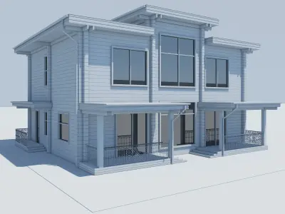  Cottage Houses  Collection  Low-poly 3D model